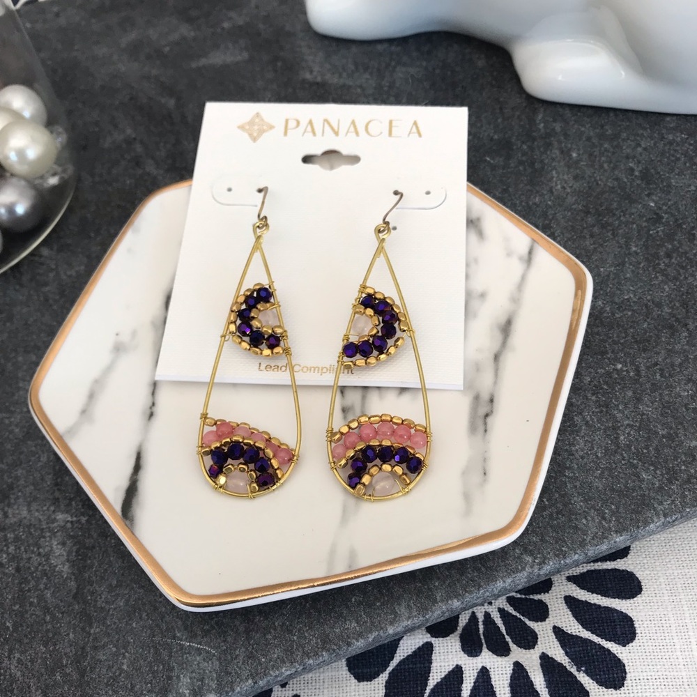 Statement Earrings. Beaded. NWT